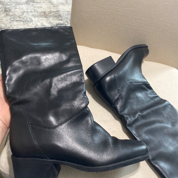 NATURALIZER Leather Black Tall womens boots 9 13” fit 4u system 9m - Picture 7 of 14